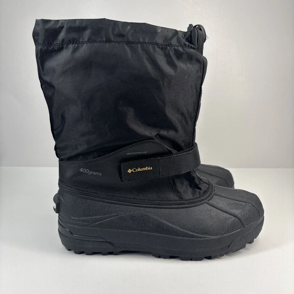Columbia Powderbug Forty Youth US 7 Black Waterproof Winter Snow Boots Insulated